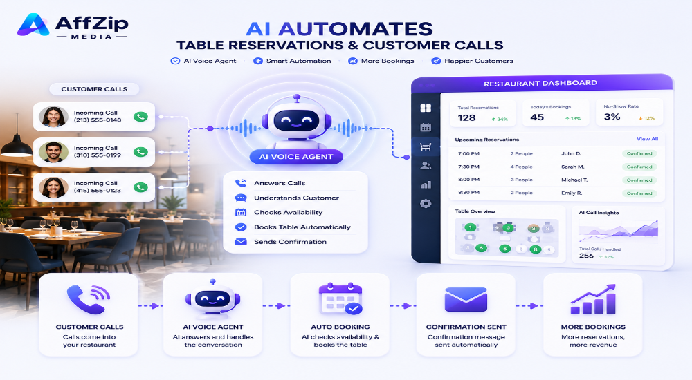 AI Restaurant Reservation System and Automated Customer Calls for USA Restaurants