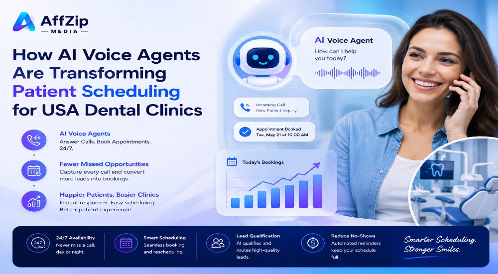 AI voice agents automating patient scheduling and appointment booking for USA dental clinics